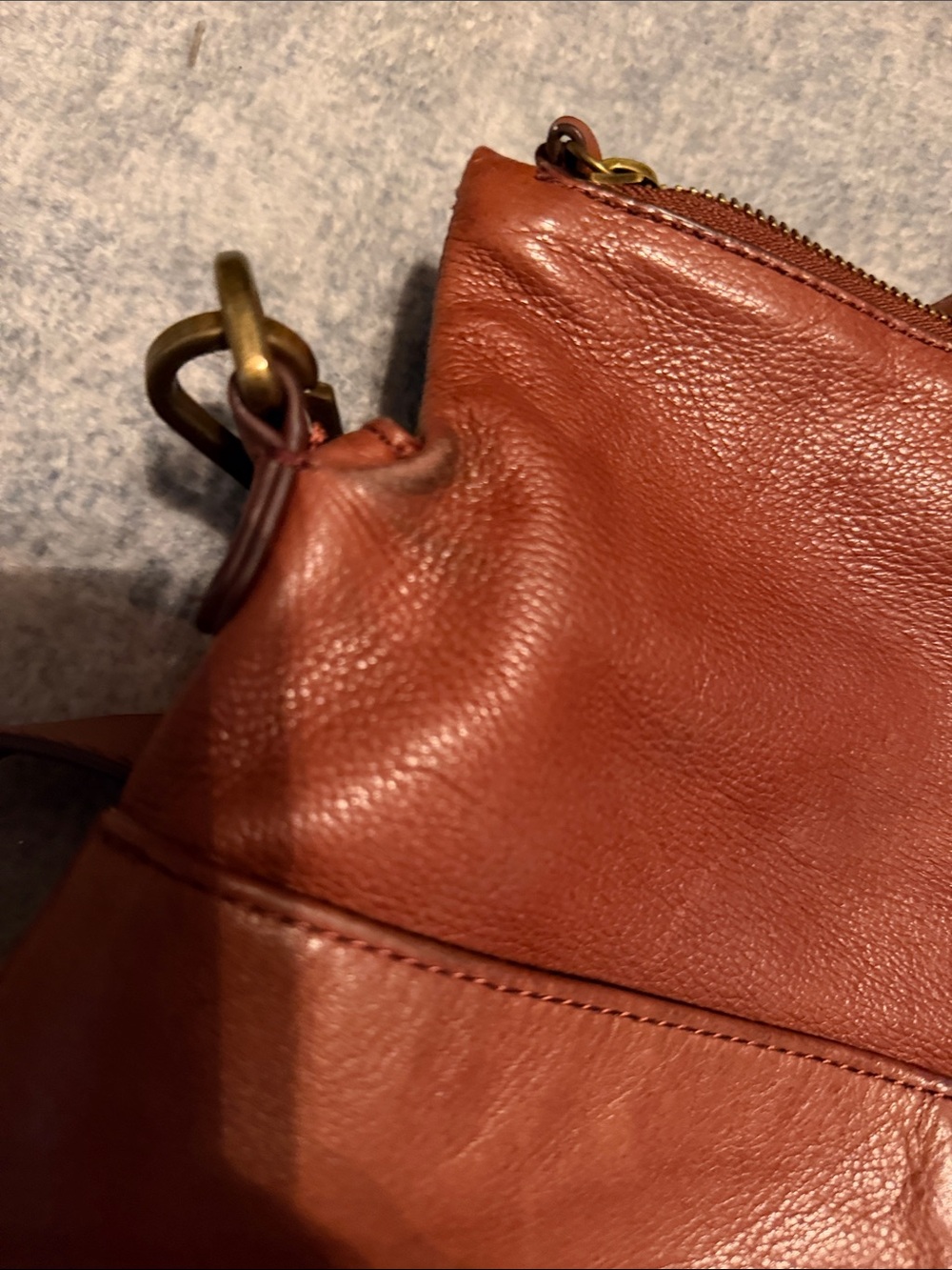 Margot leather double flap crossbody bag 100% leather - Picture 11 of 13